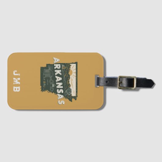 Retro Arkansas State gepersonaliseerd Bagagelabel (Voorkant (horizontaal))