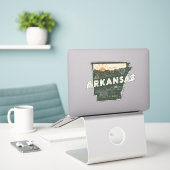 Retro Arkansas Sticker (Laptop op bureau)