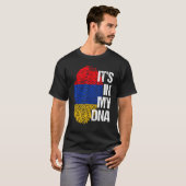 Retro  Armenië Flag Home Vingerafdruk Graphi T-shirt (Voorkant volledig)