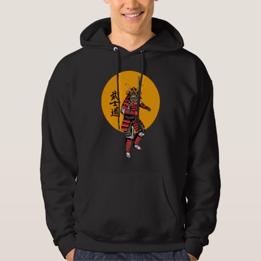 Retro Armored Samurai met Katana Hoodie (Voorkant)
