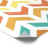 Retro Arrows Chevron Oranje Blauwgroen Gold Patter Poster (Hoek)