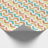 Retro Arrows Chevron Sinaasappel Blauwgroen Goud Cadeaupapier (Hoek)
