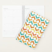 Retro Arrows Chevron Sinaasappel Blauwgroen Goud Planner (Display)