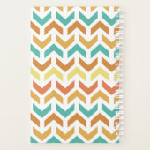 Retro Arrows Chevron Sinaasappel Blauwgroen Goud Planner (Achterkant)