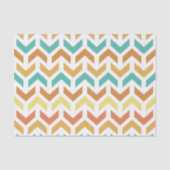 Retro Arrows Chevron Sinaasappel Blauwgroen Goud Tissuepapier (Voorkant)