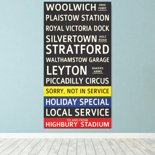 Retro Arsenal FC-busrol Canvas Afdruk (Insitu (Houten vloer))
