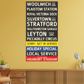 Retro Arsenal FC-busrol Canvas Afdruk (Insitu (Woonkamer))