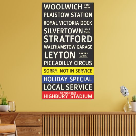 Retro Arsenal FC-busrol Canvas Afdruk (Insitu (Woonkamer))