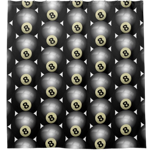 Retro Art 8 Biljartbal Douchegordijn (Voorkant)