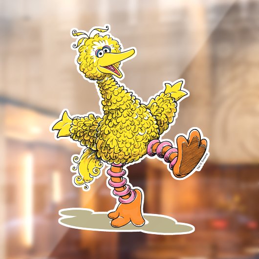 Retro Art Big Bird Raamsticker (Vel 2)
