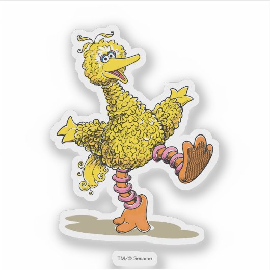 Retro Art Big Bird Sticker (Voorkant)