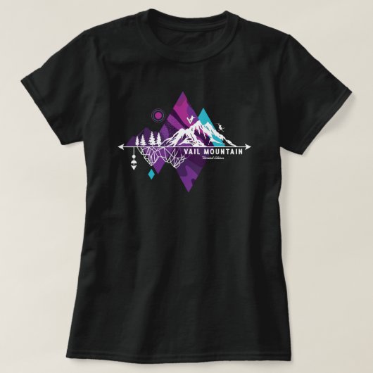 Retro Art Boho Vail Ski T-shirt (Design voorkant)