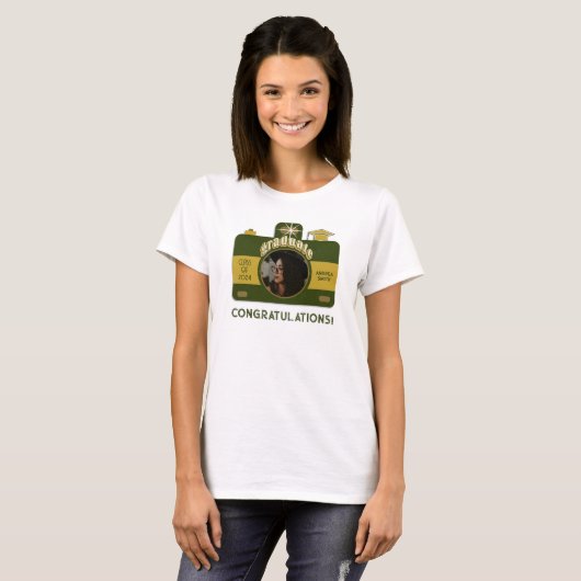Retro Art Camera Foto Lijst Schattige Afstuderen T T-shirt (Voorkant volledig)