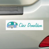 Retro Art Caravan Eigenaar's bumpersticker (Op auto)