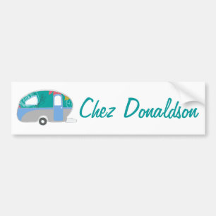 Retro Art Caravan Eigenaar's bumpersticker