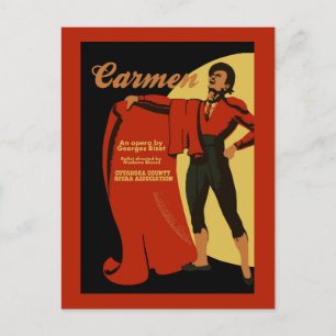 Retro art Carmen opera (Toreador) Briefkaart