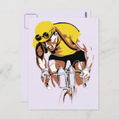 Retro art de fietskampioen briefkaart (Voorkant / Achterkant)
