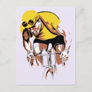 Retro art de fietskampioen briefkaart