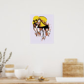 Retro art de fietskampioen poster (Keuken)