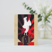 Retro  art Deco 1938 Vrouw Briefkaart (Staand voorkant)