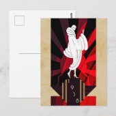 Retro  art Deco 1938 Vrouw Briefkaart (Voorkant / Achterkant)