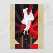 Retro  art Deco 1938 Vrouw Briefkaart (Voorkant)
