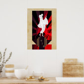 Retro  art Deco 1938 Vrouw Poster (Keuken)