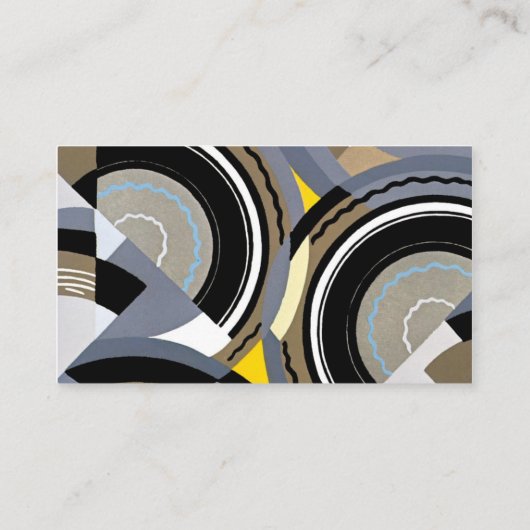 Retro Art Deco  Abstract cirkelpatroon Visitekaartje (Achterkant)
