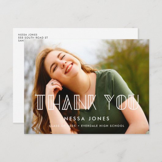 Retro art deco afstuderen Foto Briefkaart (Voorkant / Achterkant)