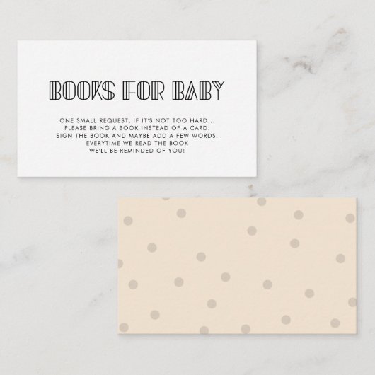 Retro art deco baby shower boek aanvraagkaart informatiekaartje (Voorkant / Achterkant)