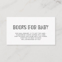 Retro art deco baby shower boek aanvraagkaart