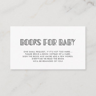 Retro art deco baby shower boek aanvraagkaart informatiekaartje