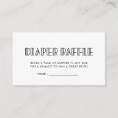 Retro art deco baby shower luier loterij inzet informatiekaartje (Voorkant)