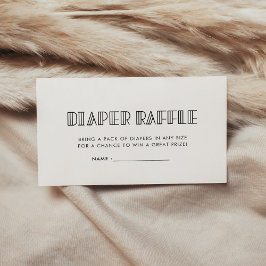 Retro art deco baby shower luier loterij inzet informatiekaartje