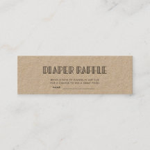 Retro art deco baby shower luier loterij ticket