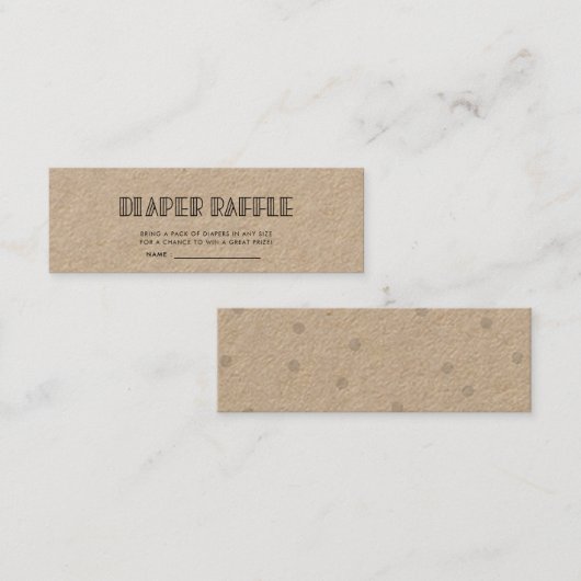 Retro art deco baby shower luier loterij ticket (Voorkant / Achterkant)