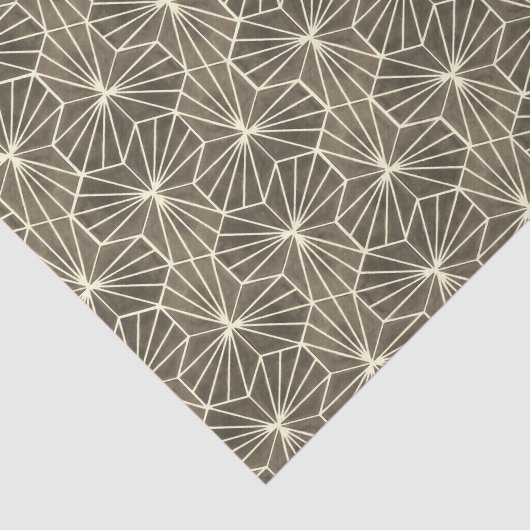 Retro Art Deco Beige Brown Geometric Pattern Tissuepapier (Detail)