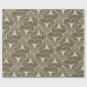 Retro Art Deco Beige Bruine Geometrisch Patroon Cadeaupapier (Vlak)
