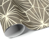 Retro Art Deco Beige Bruine Geometrisch Patroon Cadeaupapier (Rol Hoek)