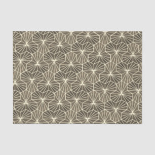 Retro Art Deco Beige Bruine Geometrische Patroon Tissuepapier