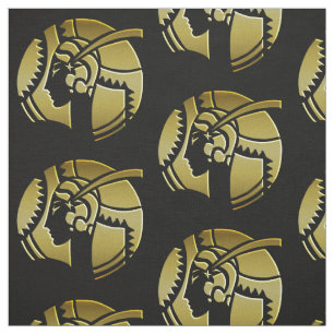 Retro Art Deco Black en Gold  vrouw Stof