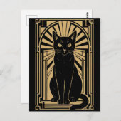 Retro Art Deco Cat Briefkaart (Voorkant / Achterkant)