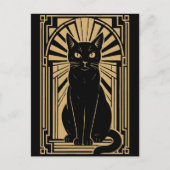 Retro Art Deco Cat Briefkaart (Voorkant)