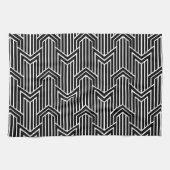Retro Art Deco Chevron Pattern Theedoek (Horizontaal)
