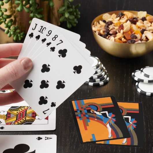 Retro Art Deco Dancer Pokerkaarten (Insitu)
