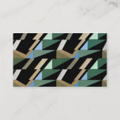 Retro Art Deco  diamantdriehoekspatronen Visitekaartje (Achterkant)