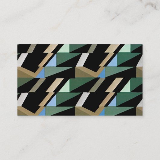 Retro Art Deco  diamantdriehoekspatronen Visitekaartje (Achterkant)