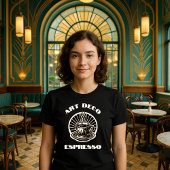 Retro Art Deco Espresso Koffiekopje Sjabloon T-shirt