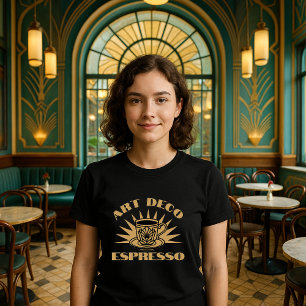 Retro Art Deco Espresso Sjabloon T-shirt
