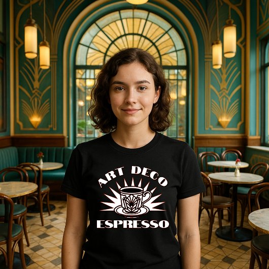 Retro Art Deco Espresso Sjabloon T-shirt